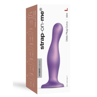 Фиолетовая насадка Strap-On-Me Dildo Plug Curvy size L фото 2