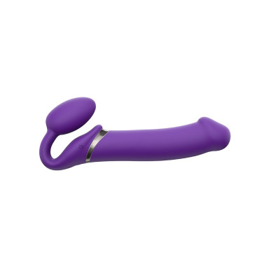Фиолетовый безремневой вибрострапон Silicone Bendable Strap-On - size XL, фото