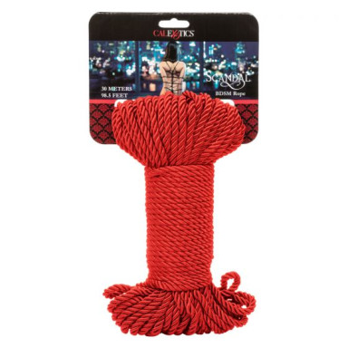 Красная веревка для связывания BDSM Rope - 30 м. фото 2