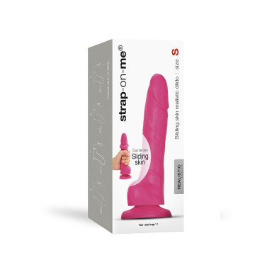Розовый фаллоимитатор Strap-On-Me Sliding Skin Realistic Dildo size S фото 3