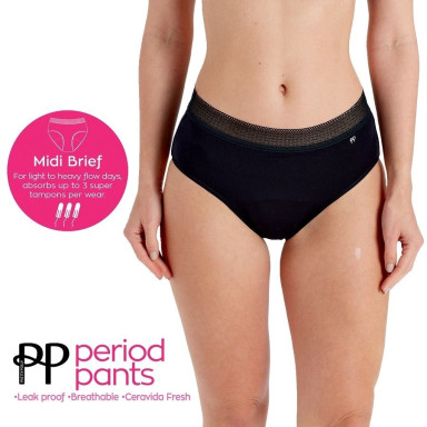 Менструальные трусы-брифы Period Pants, 2X, черный, фото