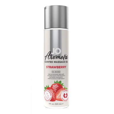 Массажное масло JO Aromatix Massage Oil Strawberry с ароматом клубники - 120 мл., фото