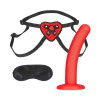 Красный поясной фаллоимитатор Red Heart Strap on Harness & 5in Dildo Set - 12,25 см., фото