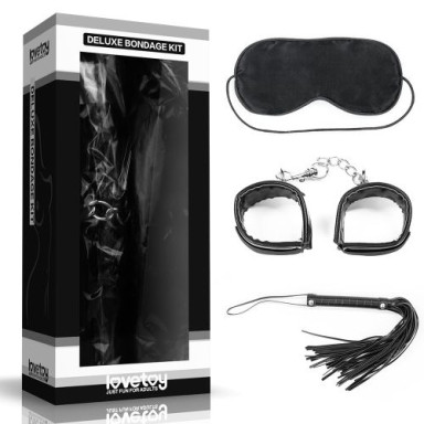 БДСМ-набор Deluxe Bondage Kit для игр: маска, наручники, плётка, фото