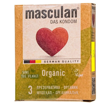Экологически чистые презервативы Masculan Organic - 3 шт., фото