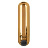Золотистая вибропуля в чехле для хранения Rechargeable Hideaway Bullet - 7,5 см., фото