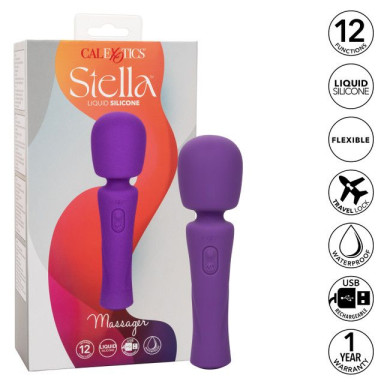 Фиолетовый ванд Stella Liquid Silicone Massager - 17,25 см. фото 5