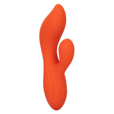 Оранжевый вибратор-кролик Liquid Silicone Dual Teaser, фото