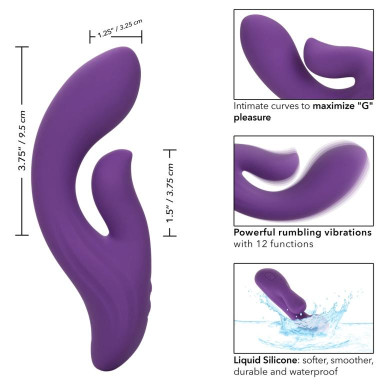 Фиолетовый вибратор-кролик Stella Liquid Silicone Dual Pleaser - 17,25 см. фото 3