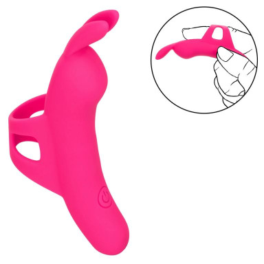 Розовый вибромассажер на палец The Flirty Vibe - 10 см. фото 6