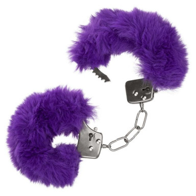 Металлические наручники с фиолетовым мехом Ultra Fluffy Furry Cuffs, фото