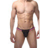 Пикантные мужские трусы-тонга с рюшами, L-XL, черный, розовый, фото