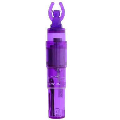 Фиолетовый клиторальный стимулятор-ракета с мишкой GOOD VIBES BEAR VIBRATOR, фото
