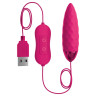 Розовая, рельефная, работающая от USB вибропуля Fun, фото