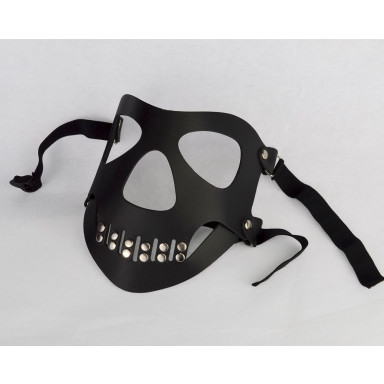 Черная маска Череп с пряжками, фото