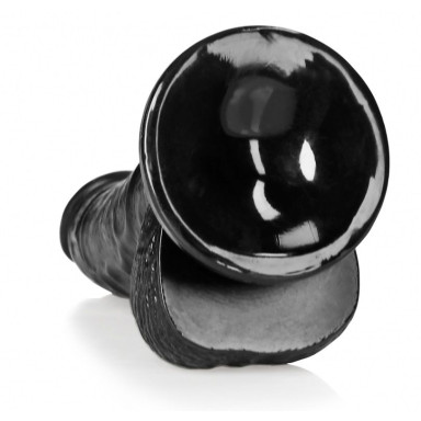 Черный фаллоимитатор Curved Realistic Dildo Balls Suction Cup 6 - 15,5 см. фото 4