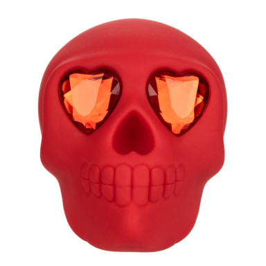 Красный вибромассажер в форме черепа Bone Head Handheld Massager фото 7