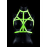 Портупея Bra Harness с неоновым эффектом - размер L-XL, L-XL, зеленый, черный, фото