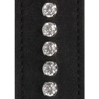 Черный ошейник с поводком Diamond Studded Collar With Leash фото 4