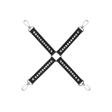Черный крестообразный фиксатор Diamond Studded Hogtie, фото