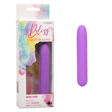 Фиолетовый мини-вибратор Bliss Liquid Silicone Mini Vibe - 10,75 см. фото 2