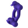 Фиолетовое эрекционное виброкольцо с двумя моторами Silicone Rechargeable Triple Orgasm Enhancer, фото