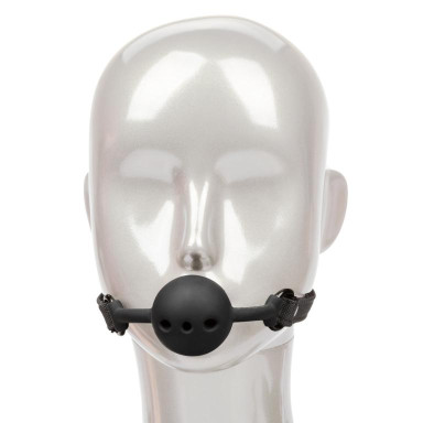 Черный силиконовый кляп-шар Breathable Ball Gag фото 3