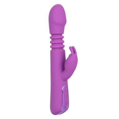 Фиолетовый вибратор-кролик Elite Thrusting Rabbit с возвратно-поступательными движениями - 23,5 см., фото