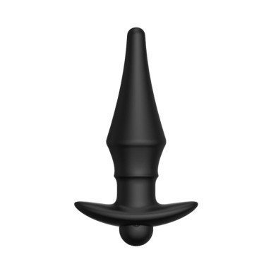 Черная перезаряжаемая анальная пробка №08 Cone-shaped butt plug - 13,5 см., фото
