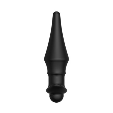 Черная перезаряжаемая анальная пробка №08 Cone-shaped butt plug - 13,5 см. фото 4
