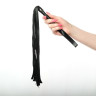 Черная плеть из эко-кожи с витой ручкой - 55 см., фото