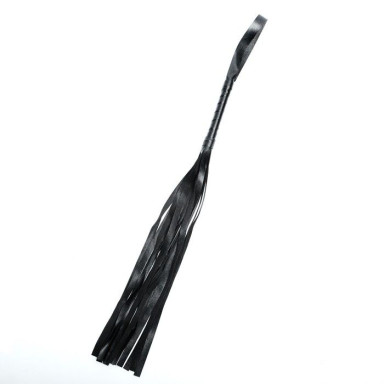Черная плеть из эко-кожи с витой ручкой - 55 см. фото 2
