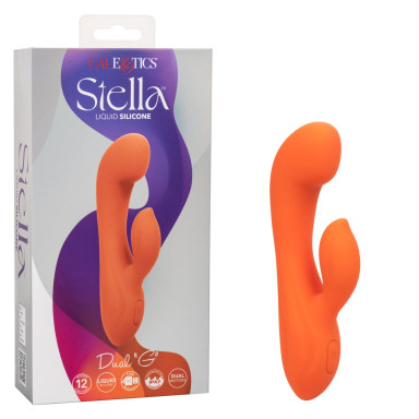 Оранжевый вибромассажер Stella Liquid Silicone Dual “G” - 17,75 см. фото 2