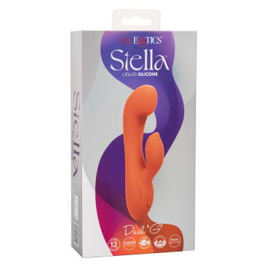 Оранжевый вибромассажер Stella Liquid Silicone Dual “G” - 17,75 см. фото 3