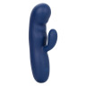Синий вибромассажер-кролик Cashmere Silk Duo - 16,5 см., фото