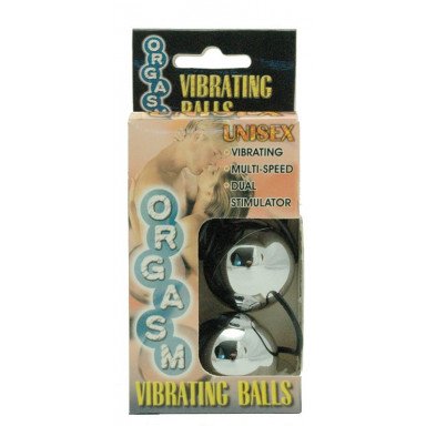 Серебристые вагинальные шарики с вибрацией ORGASM VIBRATING BALL фото 3