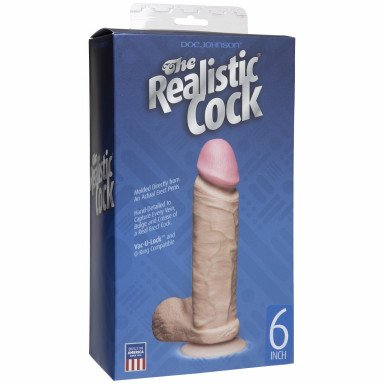 Фаллоимитатор на присоске The Realistic Cock 6” with Removable Vac-U-Lock Suction Cup - 17,3 см. фото 3