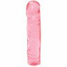 Розовый прозрачный гелевый фаллоимитатор Сristal Jellies - 20 см., фото