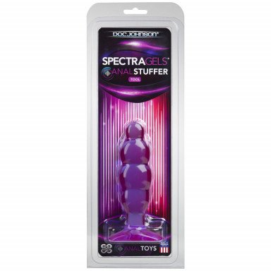 Фиолетовая рельефная анальная пробка SpectraGels Purple Anal Stuffer - 14 см. фото 2