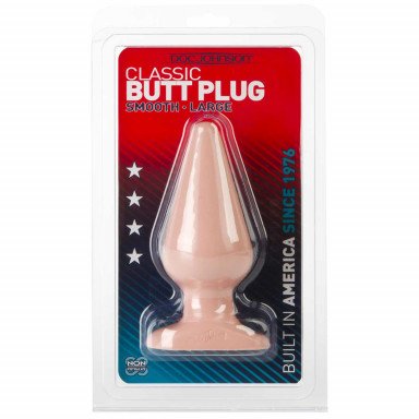 Анальная пробка телесного цвета Butt Plugs Smooth Classic Large - 14 см. фото 3