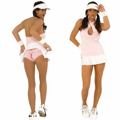 Костюм очаровательной теннисистки, M-L, розовый, белый, фото