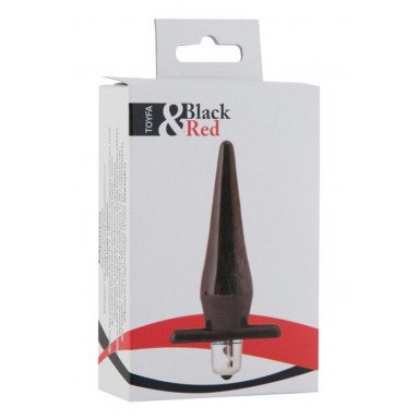 Черная водонепроницаемая вибровтулка Black Red - 12,7 см. фото 3