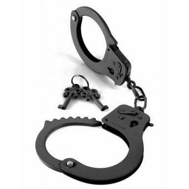 Черные металлические наручники фото 2
