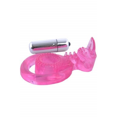 Розовая вибронасадка со стимулятор клитора Язычок фото 2