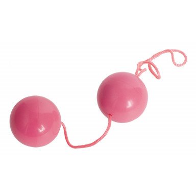 Розовые вагинальные шарики BI-BALLS на мягкой сцепке, фото