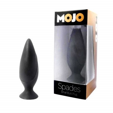 Черная большая анальная пробка Mojo Spades Large Butt Plug - 12 см. фото 2