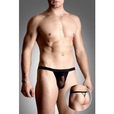 Мужские прозрачные трусики-стринг, XL, черный, фото