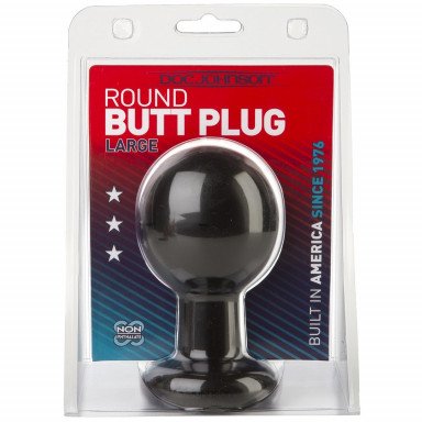 Круглая черная анальная пробка Classic Round Butt Plugs Large - 12,1 см. фото 2