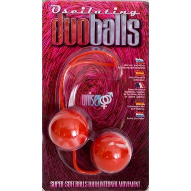 Красно-белые вагинальные шарики со смещенным центром тяжести Duoballs фото 2