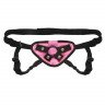 Черно-розовые плюшевые трусики для страпона, S-M-L, черный, розовый, фото